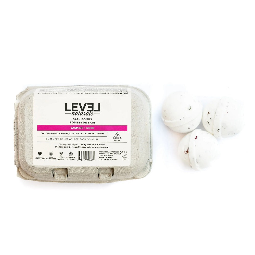 Level Naturals - Bath Bombs - Jasmine + Rose_57g