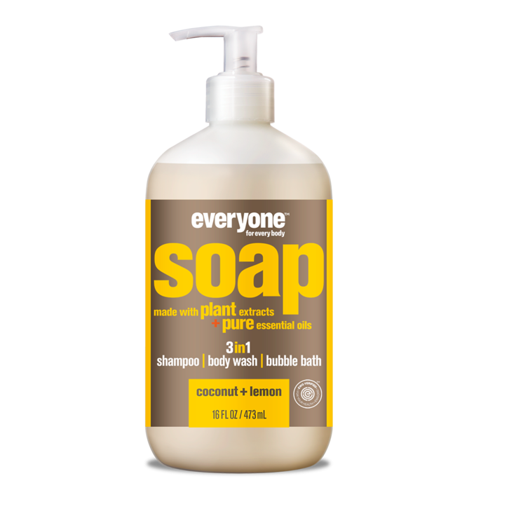 Everyone Soap - 3-in-1 Shampoo, Body Wash & Bubble Bath - Coconut & Lemon