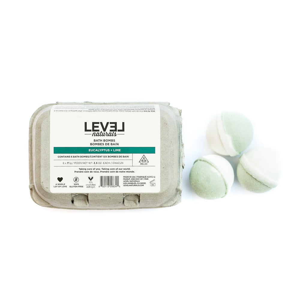 Level Naturals - Bath Bombs - Eucalyptus + Lime_57g
