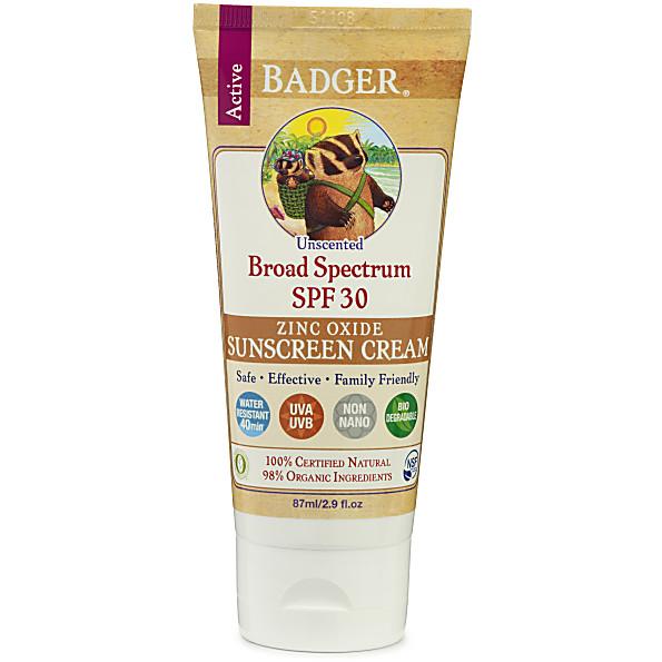Badger Balm - SPF 30 Sunscreen Cream - Unscented
