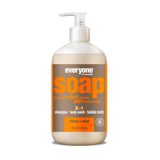 Everyone Soap - 3-in-1 Shampoo, Body Wash & Bubble Bath - Mint & Citrus