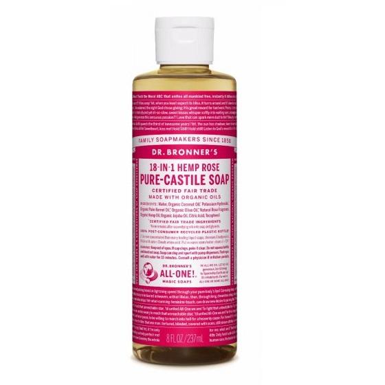 Dr. Bronner-Rose Pure-Castile Liquid Soap