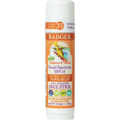 BADGER BALMS-SPF35 Clear Zinc Kid Face Stick