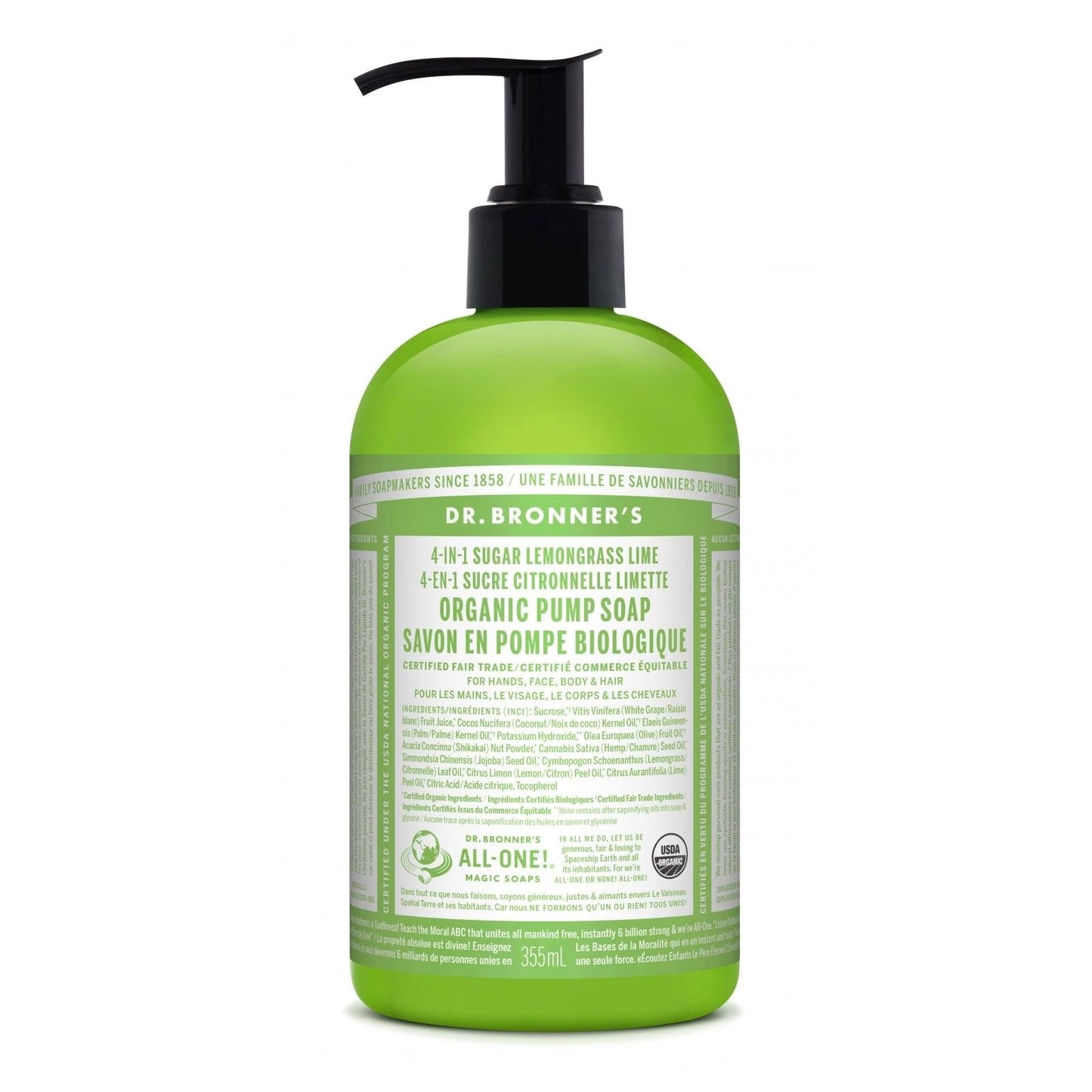 Dr. Bronner - Sugar Pump Soap - Lemongrass Lime 12oz/355ml