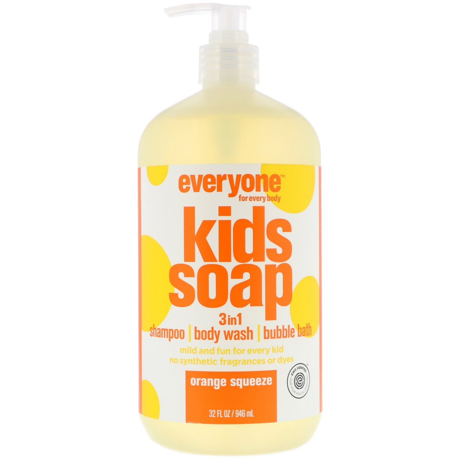 Everyone Soap - Kid 3-in-1 Shampoo, Body Wash & Bubble Bath - Orange Squeeze